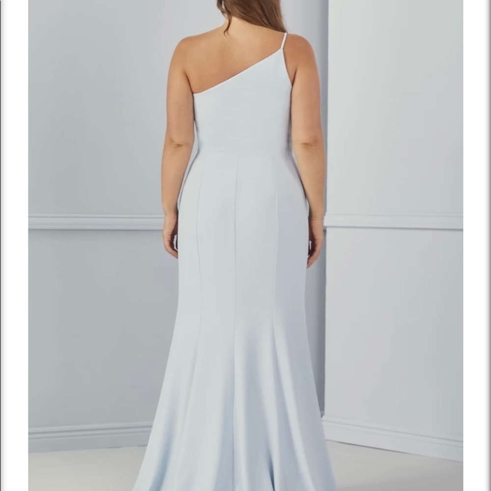 Amsale Sloan bridesmaid dress in ice blue